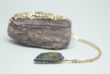 Wire Wrapped Flame Aura Quartz Necklace