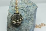 Wire Wrapped Black Mexican Glass Necklace