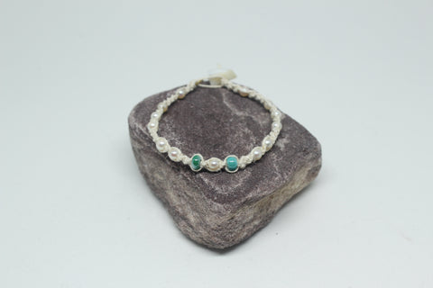 Pearl and Hemp Bracelet No.3