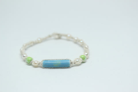 Pearl and Hemp Bracelet No.7