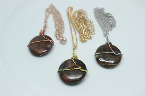 Jasper Disc Necklace