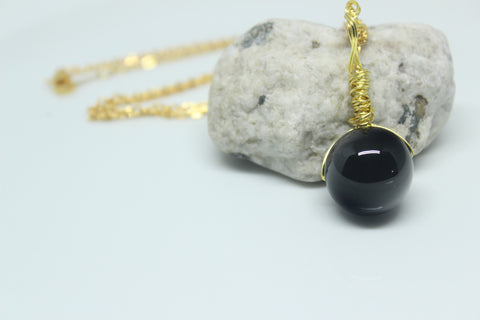 Obsidian Orb Necklace (Only 1 in Stock)