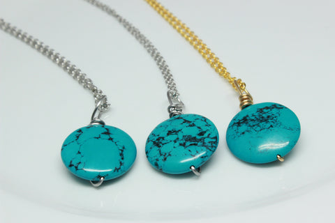 Turquoise Disc Necklaces